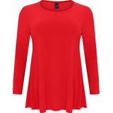 YOEK - Shirt - Rood - A-lijn - Lange Mouw - Normale Pasvorm