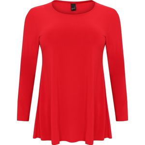 YOEK - Shirt - Rood - A-lijn - Lange Mouw - Normale Pasvorm