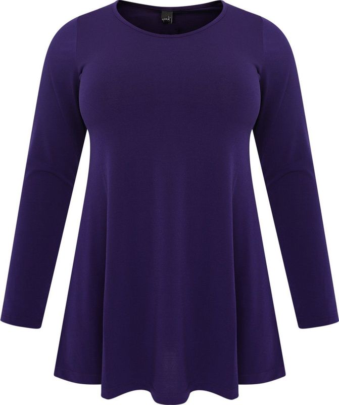 YOEK - Shirt - Navy - Lange Mouw - Ronde Hals - Losse Pasvorm