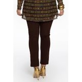 Yoek Cropped Slim Fit Tregging DOLCE van Travelstof Bruin