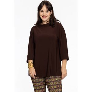 YOEK top van travelstof DOLCE bruin