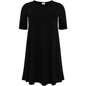 A-lijn Jurk - Licht - Katoen - Ronde Halslijn Met Knoopjes