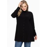 Merk - Effen Blouse met Lange Mouwen en Kentkraag