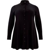Merk - Effen Blouse met Lange Mouwen en Kentkraag