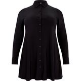 Merk - Effen Blouse met Lange Mouwen en Kentkraag