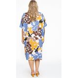 Jerseyjurken - Jurk - Wijd - Met Zakken - Mosterdgeel Blauw Bruin