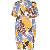 Jerseyjurken - Jurk - Wijd - Met Zakken - Mosterdgeel Blauw Bruin