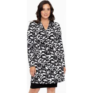 Yoek Gebloemde Blazer DOLCE van Travelstof Zwart/Wit