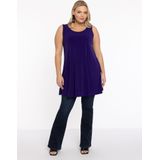 YOEK - Top - Violetblauw - Mouwloos - Lange Pasvorm