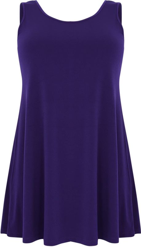 YOEK - Top - Violetblauw - Mouwloos - Lange Pasvorm