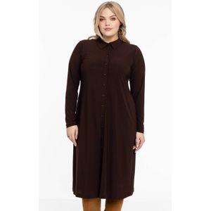 Yoek Blousejurk van Travelstof DOLCE Bruin