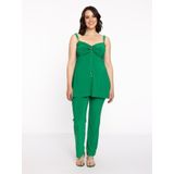 Top - DOLCE - Peplum - Zacht Materiaal - Geplooide Halslijn - Gouden Details