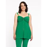 Top - DOLCE - Peplum - Zacht Materiaal - Geplooide Halslijn - Gouden Details