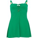 Top - DOLCE - Peplum - Zacht Materiaal - Geplooide Halslijn - Gouden Details