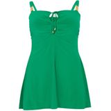 Top - DOLCE - Peplum - Zacht Materiaal - Geplooide Halslijn - Gouden Details