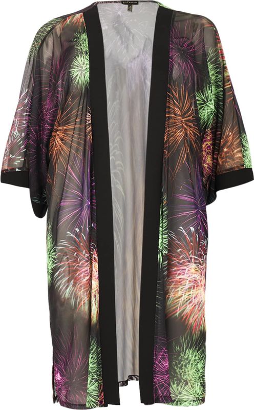 Kimono KRISTY - Zwart - Semi-Transparant Mesh - Dolce Biezen