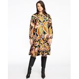 Jurk - Paisley - Met Ruches - Lange Mouwen