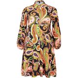 Jurk - Paisley - Met Ruches - Lange Mouwen