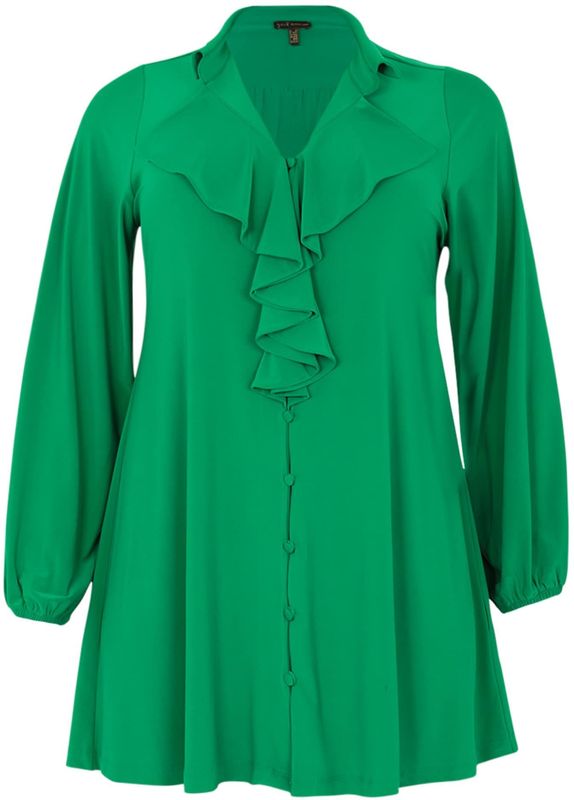 About You - Effen Blouse met Volant en Lange Mouwen