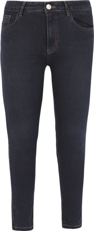Yoek Cropped Skinny Jeans Dark Blue Denim