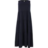 Yoek A-lijn Jurk met Plooien Donkerblauw