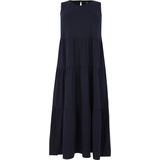 Yoek A-lijn Jurk met Plooien Donkerblauw