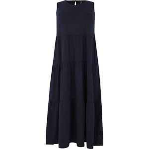 Yoek A-lijn Jurk met Plooien Donkerblauw