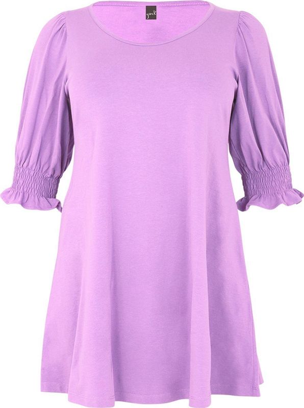 Tuniek - Katoen - Romantische Pofmouwen - Ronde Hals - Wide Bottom Pasvorm