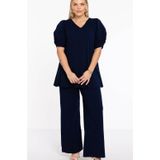 YOEK - straight fit broek - Donkerblauw