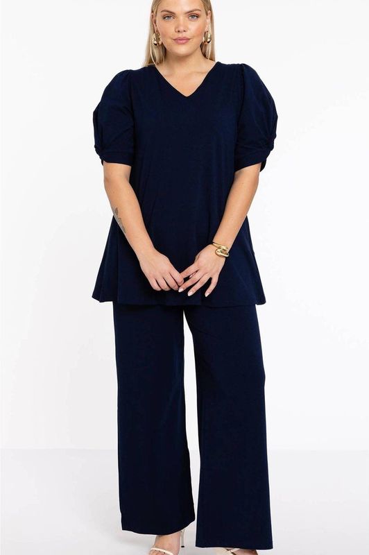 YOEK - straight fit broek - Donkerblauw