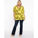 Tuniek - V-neck LAURE - Geel - Dolce-materiaal - Pofmouwen en Ruches