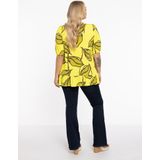 Tuniek - V-neck LAURE - Geel - Dolce-materiaal - Pofmouwen en Ruches