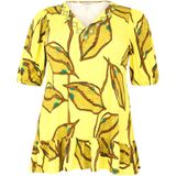 Tuniek - V-neck LAURE - Geel - Dolce-materiaal - Pofmouwen en Ruches
