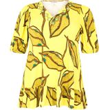 Tuniek - V-neck LAURE - Geel - Dolce-materiaal - Pofmouwen en Ruches