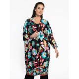 YOEK Kimono - All Over Print Zwart/Blauw/Oranje