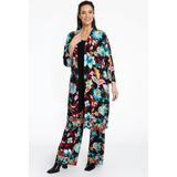 YOEK Kimono - All Over Print Zwart/Blauw/Oranje
