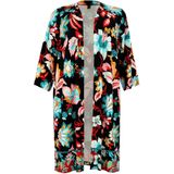 YOEK Kimono - All Over Print Zwart/Blauw/Oranje