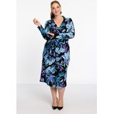 Wikkeljurk - Blauw en Paars - DIANA - Midi-jurk