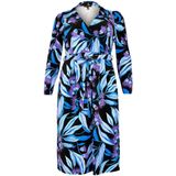 Wikkeljurk - Blauw en Paars - DIANA - Midi-jurk