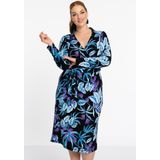 Wikkeljurk - Blauw en Paars - DIANA - Midi-jurk