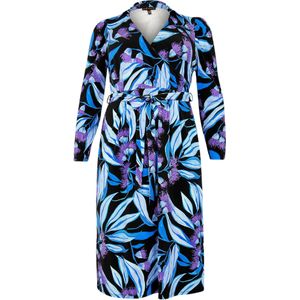 Wikkeljurk - Blauw en Paars - DIANA - Midi-jurk