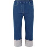 Cargobroek - Cropped - Blauw - Katoenmix met Stretch - 4 Zakken