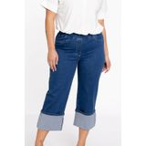Cargobroek - Cropped - Blauw - Katoenmix met Stretch - 4 Zakken