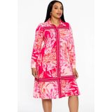 YOEK - Blousejurk - Roze - Lange Mouwen - Knoopsluiting