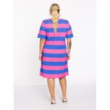 Cocktailjurk - Gestreept - Viscose - Halve Mouw - Wijde Pasvorm