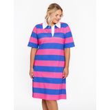 Cocktailjurk - Gestreept - Viscose - Halve Mouw - Wijde Pasvorm