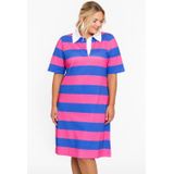 Cocktailjurk - Gestreept - Viscose - Halve Mouw - Wijde Pasvorm