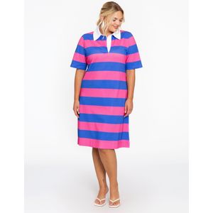 Cocktailjurk - Gestreept - Viscose - Halve Mouw - Wijde Pasvorm