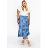 YOEK - A-lijn Rok - Blauw - Middellange Lengte - Polyester