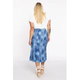 YOEK - A-lijn Rok - Blauw - Middellange Lengte - Polyester